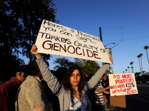 Protesters Demonstrate Against The Visit Of Armenian President
